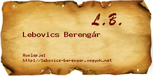 Lebovics Berengár névjegykártya