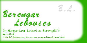 berengar lebovics business card